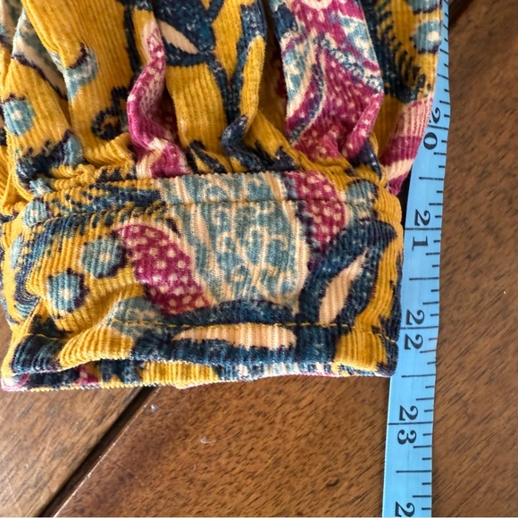 Pilcro Anthropologie Sigourney Corduroy Button-Down Shirt Yellow Floral Sml Boho - Picture 14 of 16
